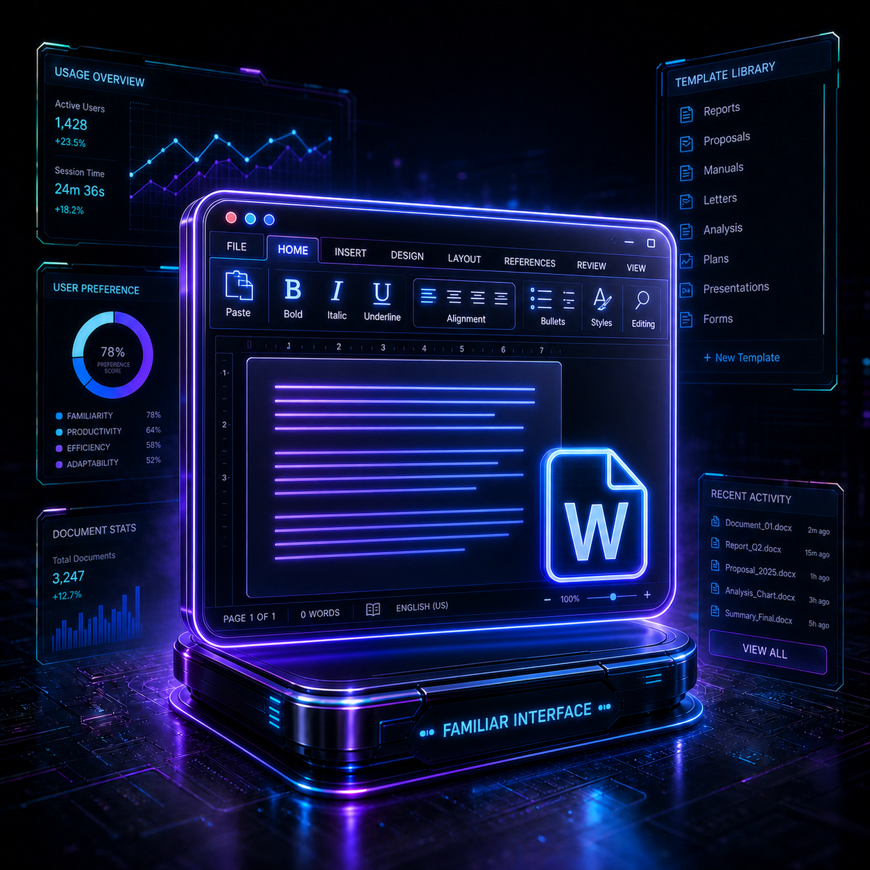 Привычный интерфейс как в Word
